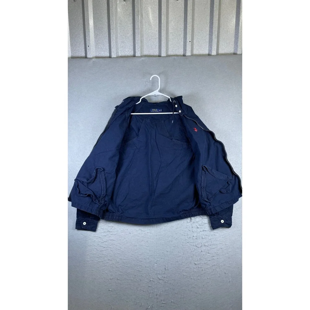 Polo Ralph Lauren Jacket Mens XL Navy Blue Excellent Hooded Cotton Windbreaker